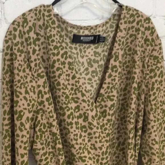 Misguided Maternity Chetah Print Dress with Tie size 6 - Picture 2 of 9